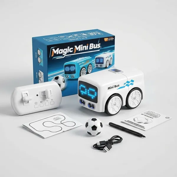 Magic_Mini_Bus_Line_Tracking_RC_Car_2.4Ghz_Smart_Drawing_Robot_Car_With_Led_Display_(5-In-1_Model)