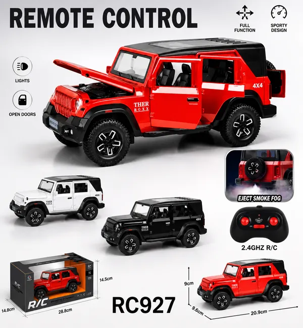 Remote_Control_4X4_Jeep_Suv_Thar_Off-Road_Car_With_Lights,_Open_Doors_And_Smoke_Effect