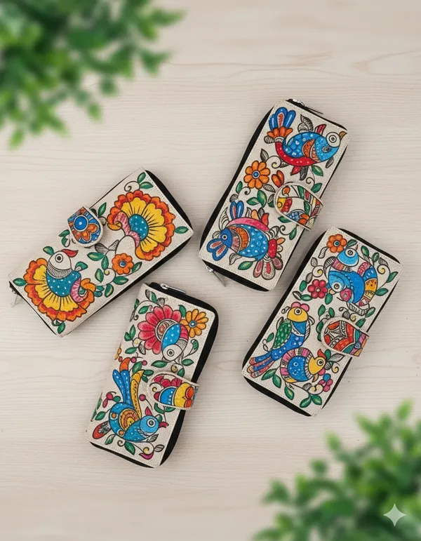 Multicolor_Fine_Jute_Clutches_With_Mithila_Painting_For_Women