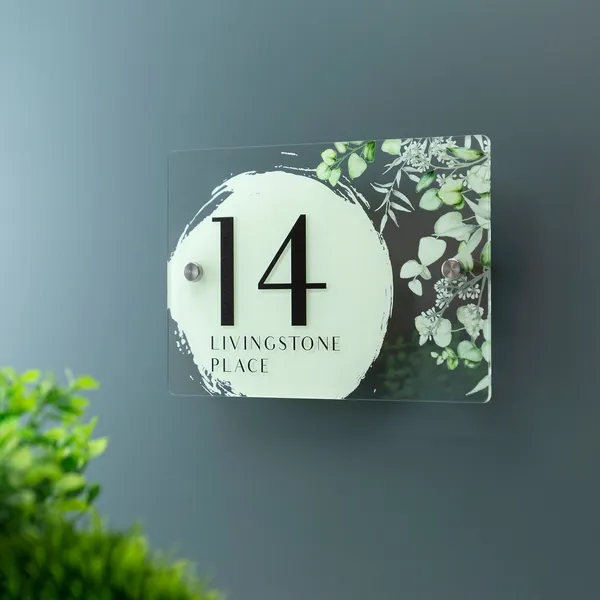 Multicolor_Metal_House_Number_Sign_Printed_Address_Signage_With_Eucalyptus_Modern_Vintage_Floral_Plaque_For_Gifting