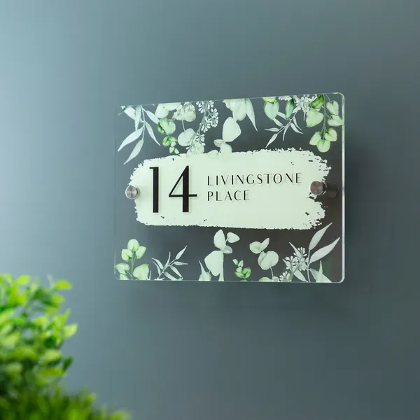 Multicolor_Metal_House_Number_Sign_Printed_Address_Signage_With_Eucalyptus_Modern_Vintage_Floral_Plaque_For_Gifting