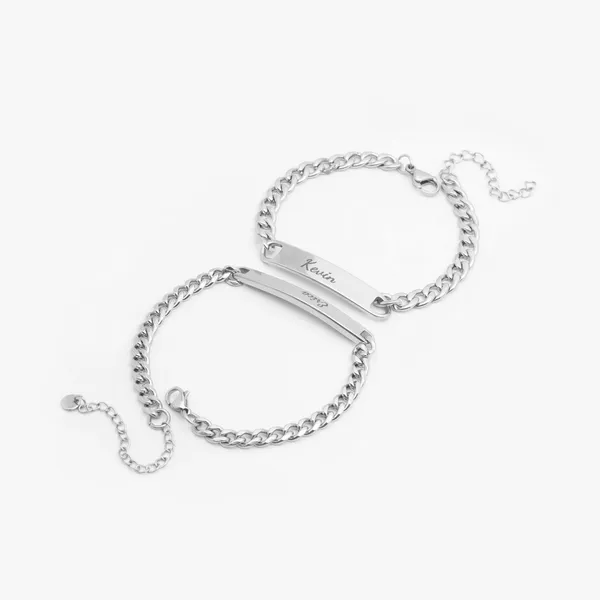 Multicolor_Metal_Custom_Engraved_Couples_His_And_Her_Matching_Bracelet_Sets