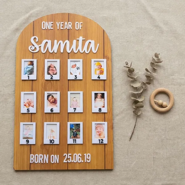 Multicolor_Metal_12_Month_Baby_Birthday_Photo_Frame_Gift