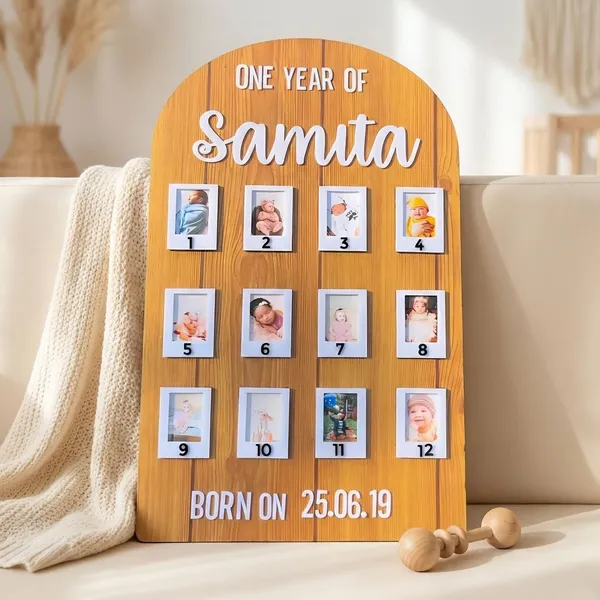 Multicolor_Metal_12_Month_Baby_Birthday_Photo_Frame_Gift