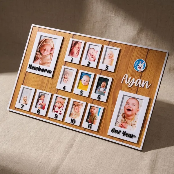 Multicolor_Metal_1St_Year_Baby_Photo_Frame_Board_For_Gifting