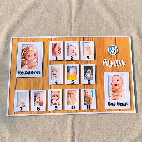 Multicolor_Metal_1St_Year_Baby_Photo_Frame_Board_For_Gifting