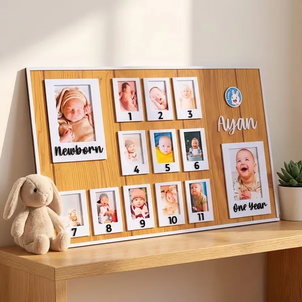 Multicolor_Metal_1St_Year_Baby_Photo_Frame_Board_For_Gifting