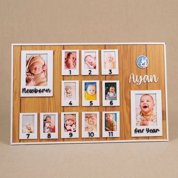 Multicolor_Metal_1St_Year_Baby_Photo_Frame_Board_For_Gifting