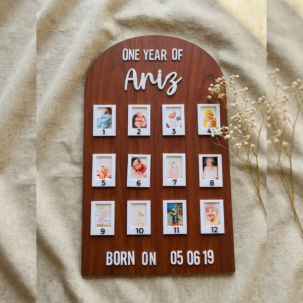 Multicolor_Wood_12_Month_Baby_Birthday_Photo_Frame_For_Gifting