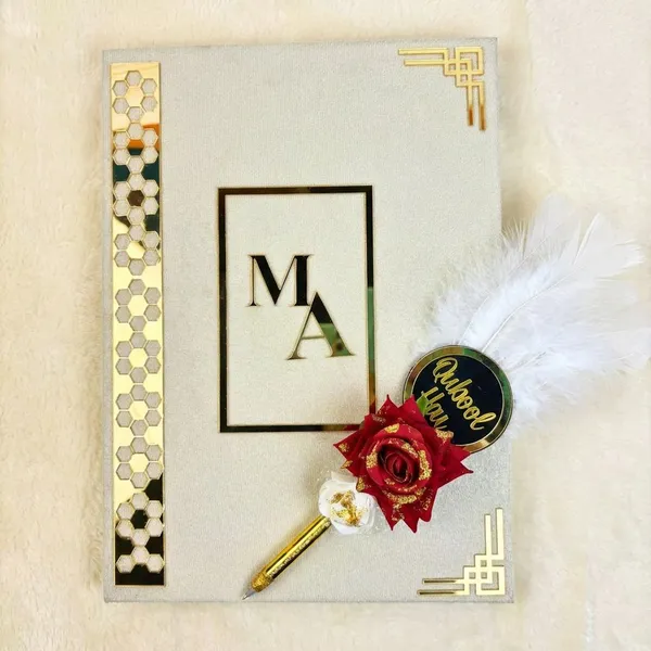 Multicolor_Metal_Customised_Nikah_Nama_With_Qubool_Hai_Pen_For_Gifting