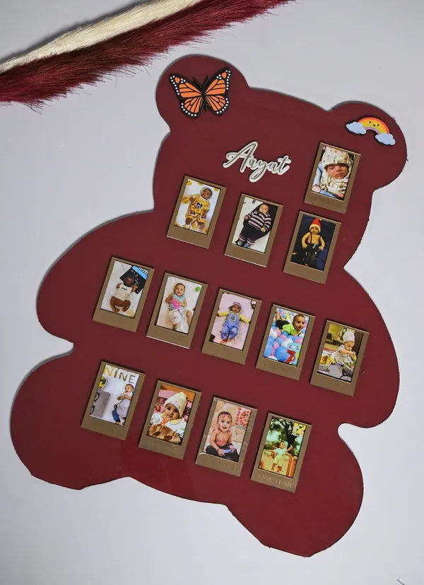 Multicolor_Metal_Baby_Photo_Board_With_Teddy_Shape_For_Gifting
