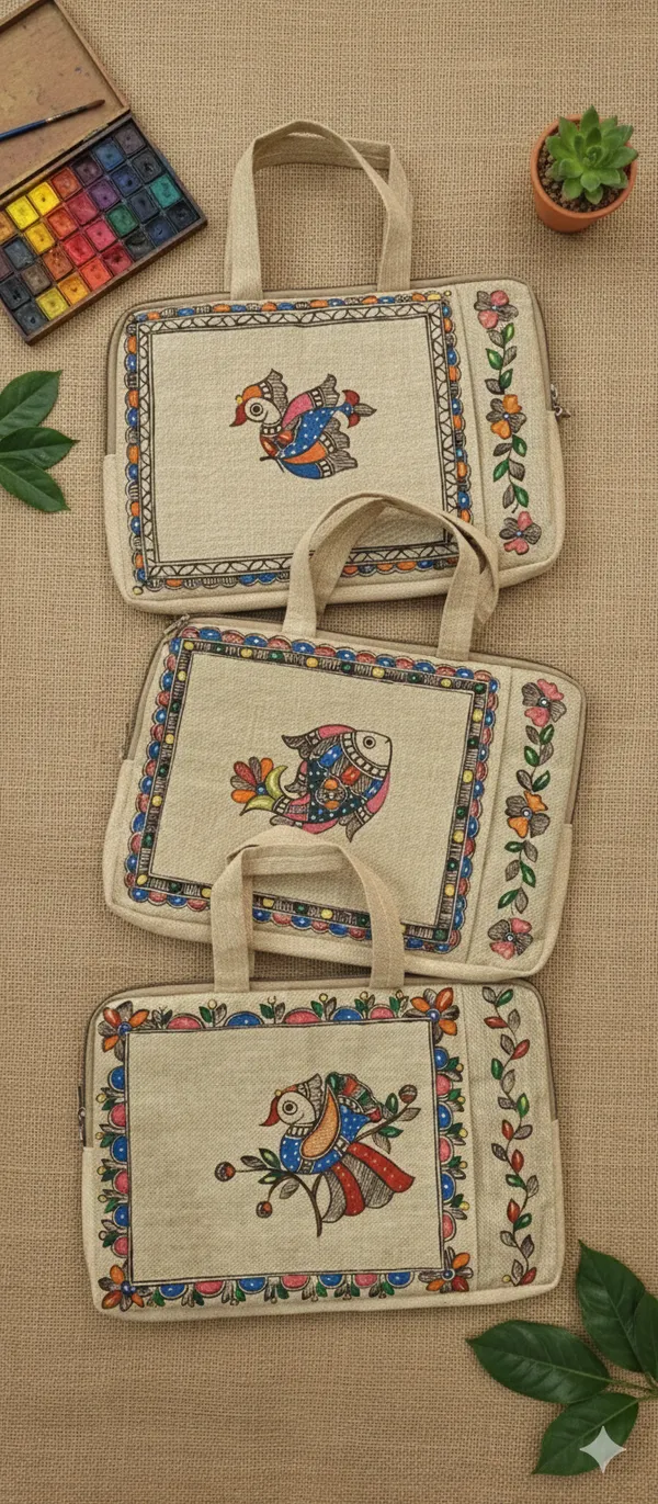 Multicolor_Trendy_Stylish_Handcrafted_Laptop_Bags_With_Authentic_Madhubani_Paintings_For_Women