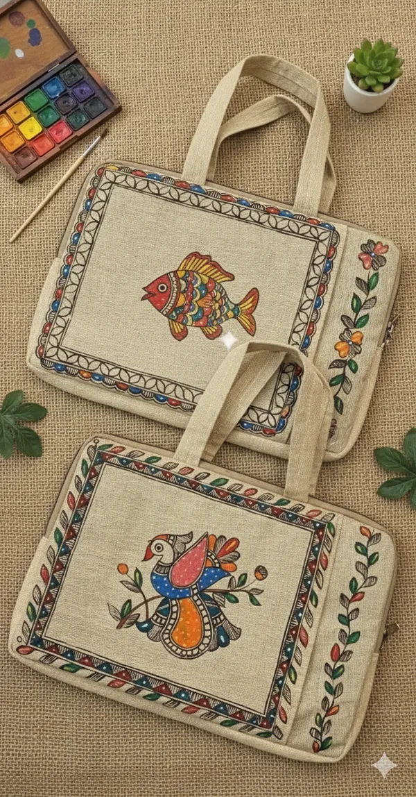 Multicolor_Trendy_Stylish_Handcrafted_Laptop_Bags_With_Authentic_Madhubani_Paintings_For_Women