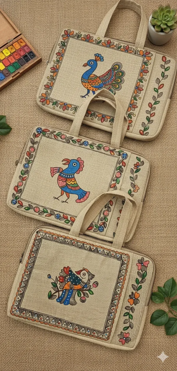 Multicolor_Trendy_Stylish_Handcrafted_Laptop_Bags_With_Authentic_Madhubani_Paintings_For_Women