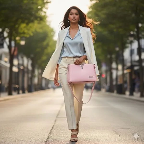 Light_Pink_Victory_Sign_Handbag_For_Women_|_Premium_Handbag_With_Durable_Straps