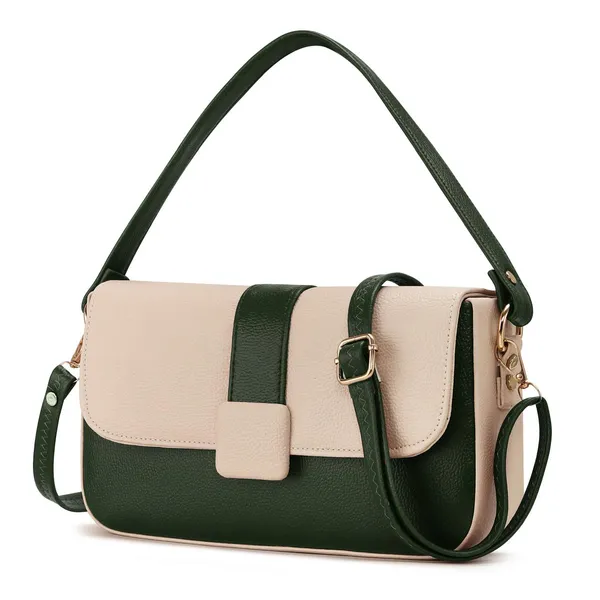 Green_Two_Tone_Handbag_For_Women__|_Premium_Handbag_With_Durable_Straps