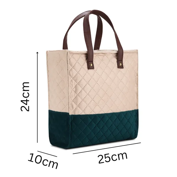 Ivory_&_Teal_Quilted_Office_Lunch_Bag