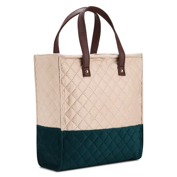 Ivory_&_Teal_Quilted_Office_Lunch_Bag