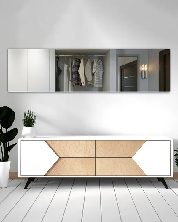 Multicollor_Unbreakable_Full_Length_Wall_Mirror_Tiles,Made_Of_Unbreakable_Plexiglass_Acrylic,Extra_Thick_1/8"_4_Pack_12"X12",_Long_Mirrors_For_Bedroom_Door,Usde_For_Closet,Workout_For_Home_Gym_Body