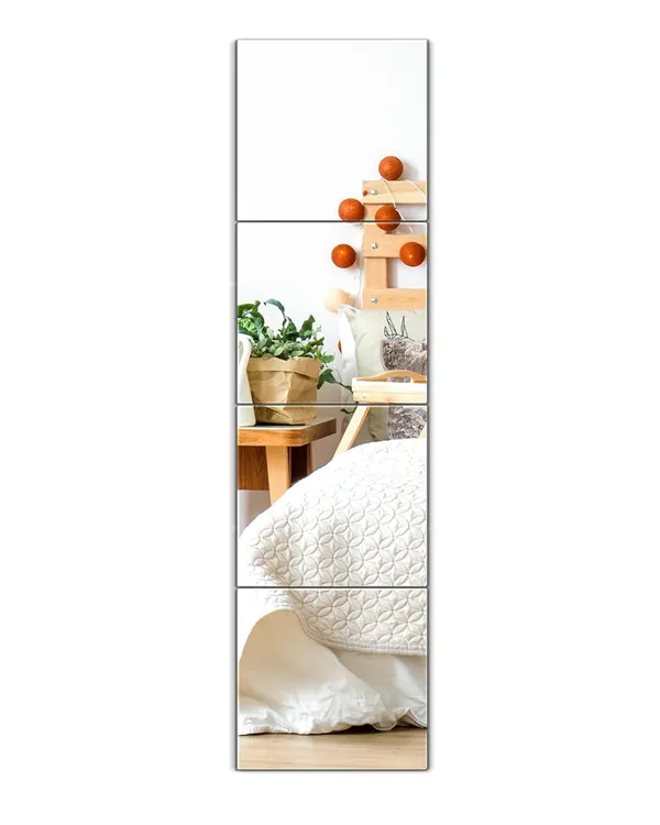 Multicollor_Unbreakable_Full_Length_Wall_Mirror_Tiles,Made_Of_Unbreakable_Plexiglass_Acrylic,Extra_Thick_1/8"_4_Pack_12"X12",_Long_Mirrors_For_Bedroom_Door,Usde_For_Closet,Workout_For_Home_Gym_Body