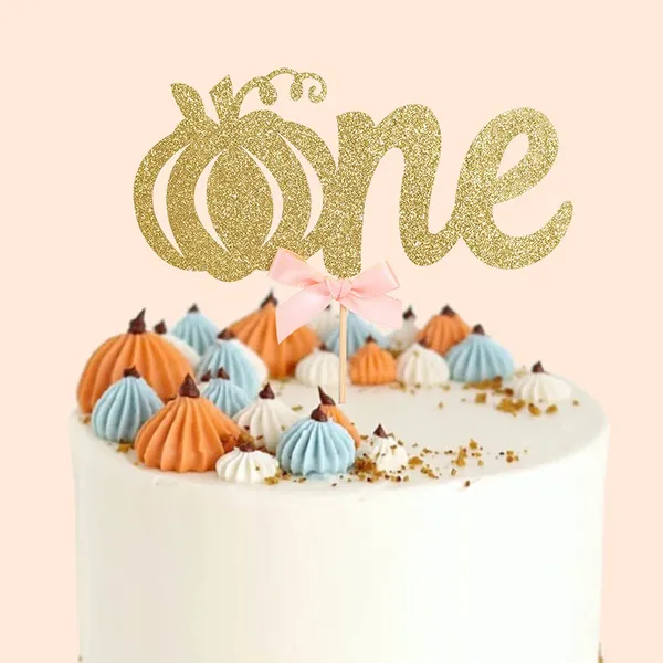 Gold_Pumpkin_One_Cake_Topper_For_Baby_Girls_-_Gold_Glitter_Cake_Topper_With_Rose_Pink_Bow_For_1St_Birthday,_Pumpkin_Birthday_Party_Decorations,_Glitter_Cake_Decorating_Supplies,_First_Birthday_Cake_Topper,_Cake_Smash_Decorations