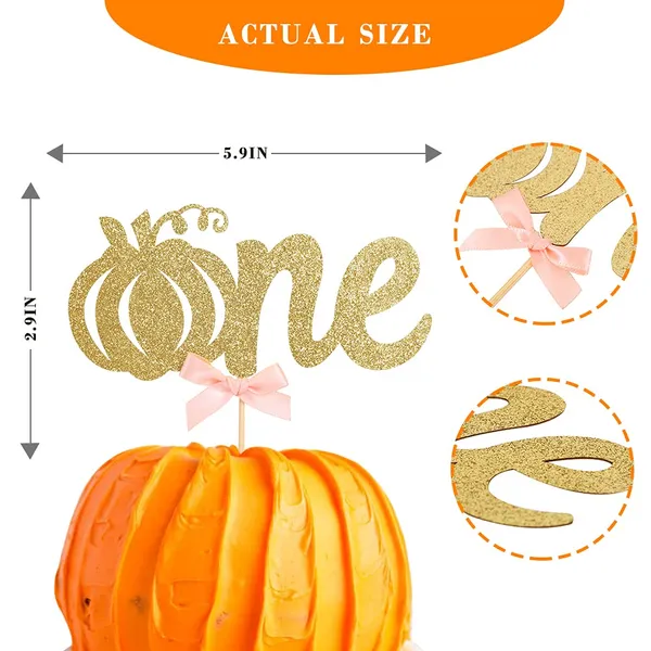 Gold_Pumpkin_One_Cake_Topper_For_Baby_Girls_-_Gold_Glitter_Cake_Topper_With_Rose_Pink_Bow_For_1St_Birthday,_Pumpkin_Birthday_Party_Decorations,_Glitter_Cake_Decorating_Supplies,_First_Birthday_Cake_Topper,_Cake_Smash_Decorations