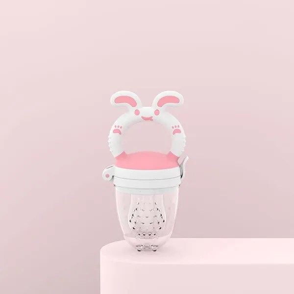 Pink_Bunny_Shape_2_In_1_Fruit_Feeder_+_Teether_For_Babies_Extra_Mesh_&_Pacifier_Chain_Combo_Pack_Of_3_(Baby_Pink)