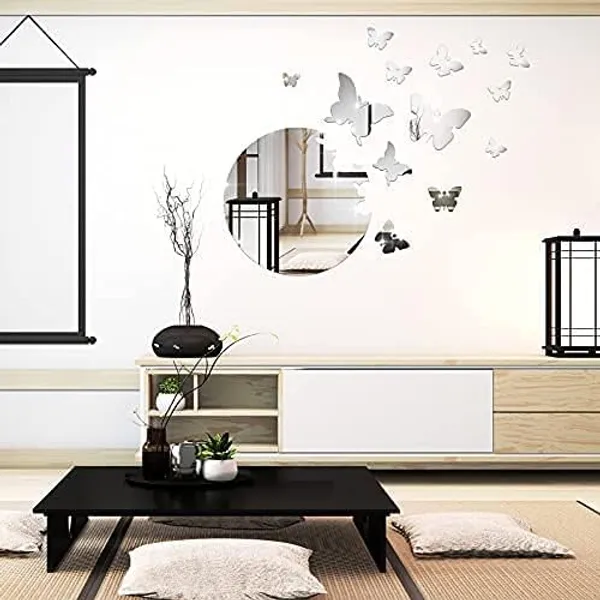 Silver_17_Pieces_3D_Butterfly_Acrylic_Mirror_Sticker_|_Removable_Butterfly_Wall_Decals_|_Mural_Stickers_For_Decoration/Diy_Projects/Party_Supplies_|_Silver