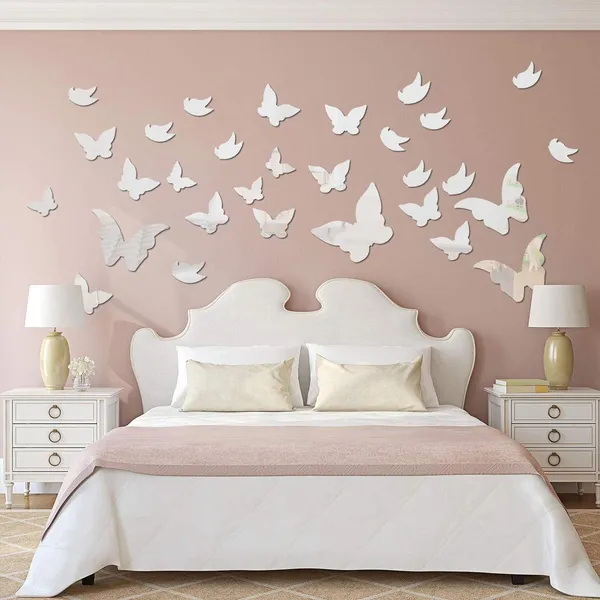 Gold_21_Pieces_3D_Butterfly_Acrylic_Mirror_Sticker_|_Butterfly_Wall_Decals_|_For_Decoration/Diy_Projects/Party_Supplies_|_Silver