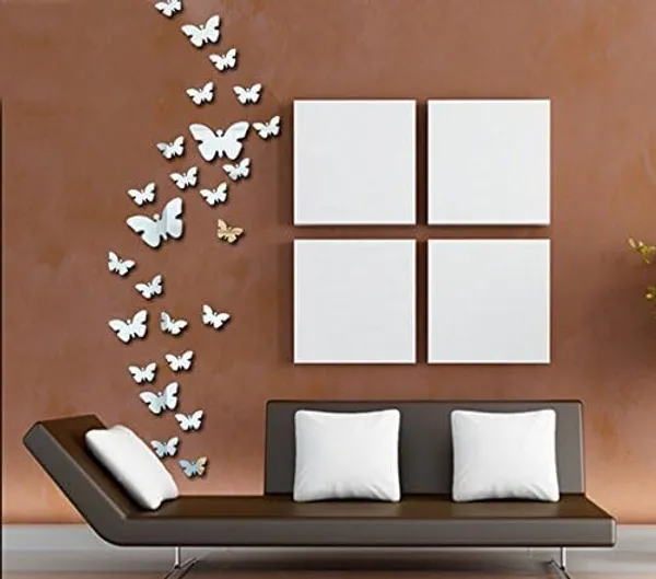 Gold_30_Pieces_3D_Butterfly_Acrylic_Mirror_Sticker_|_Butterfly_Wall_Decals_|_For_Decoration/Diy_Projects/Party_Supplies_|_Silver
