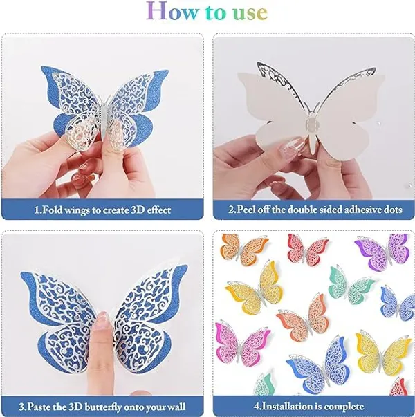 Silver_24_Pieces_3D_Butterfly_Wall_Stickers_|_Double_Layers_Butterfly_Shape_Wall_Art_|_For_Decoration/Card_Making/Diy_Projects/Party_Supplies_|_Silver_Color