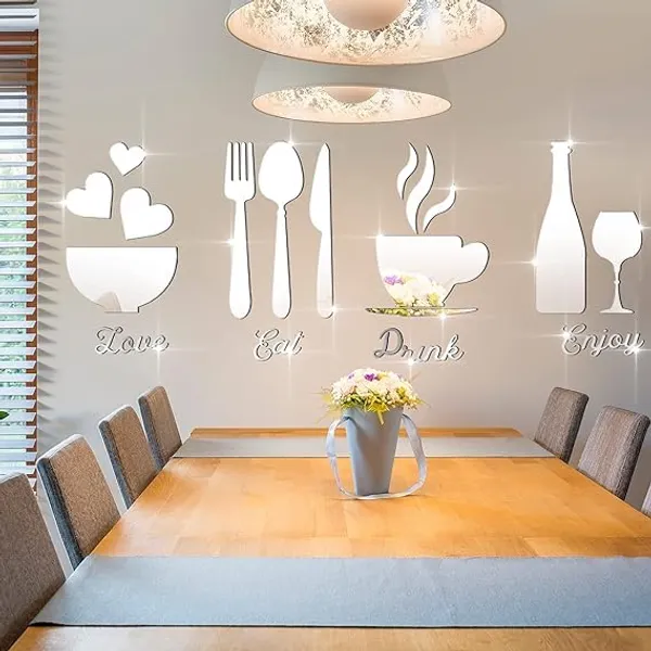 Multicollor_17_Pieces_3D_Kitchen_Wall_Decor_|_Fork_Spoon_Bowl_Tea_Cup_Bottle_Sign_|_Diy_Detachable_Mural_Sticker_For_Decoration/Diy_Projects/Party_Supplies