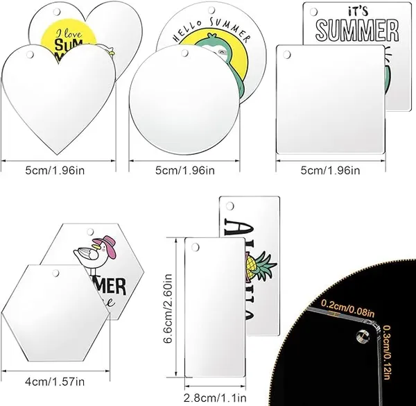 Transparent_Acrylic_Blank_Keychain_|_200Pcs_Ornament_Acrylic_Blanks_Discs_Keychain_|_Round,_Heart,_Square,_Rectangle_And_Hexagon_Shaped_With_Hole_For_Engraving_Diy_Projects_|_Clear