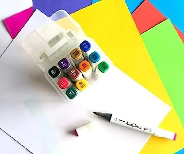 Multicollor_36_Pieces_Double_Brush_Tipped_Student_Markers_|_Dual_Head_Permanent_Art_Set_For_Sketching_And_Drawing_|_Dry_Smudge_Proof_For_Kids_&_Adults