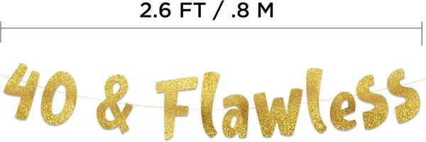 Gold_40_&_Flawless_Banner_|_Gold_Glitter_40Th_Birthday_Party_Decoration_|_Elegant_Birthday_Garland_For_Women_|_Pre-Strung,_Reusable_Party_Décor_–_No_Diy_Needed