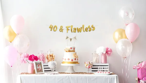 Gold_40_&_Flawless_Banner_|_Gold_Glitter_40Th_Birthday_Party_Decoration_|_Elegant_Birthday_Garland_For_Women_|_Pre-Strung,_Reusable_Party_Décor_–_No_Diy_Needed