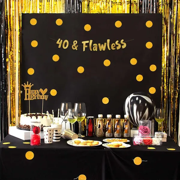 Gold_40_&_Flawless_Banner_|_Gold_Glitter_40Th_Birthday_Party_Decoration_|_Elegant_Birthday_Garland_For_Women_|_Pre-Strung,_Reusable_Party_Décor_–_No_Diy_Needed
