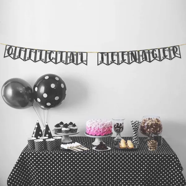Black_13Th_Birthday_Decorations_-_Official_Teenager_Glitter_Banner_|_Black_Glitter_Bunting_For_Girls_&_Boys_|_13Th_Birthday_Party_Supplies_|_Pre-Assembled_|_No_Diy_Required