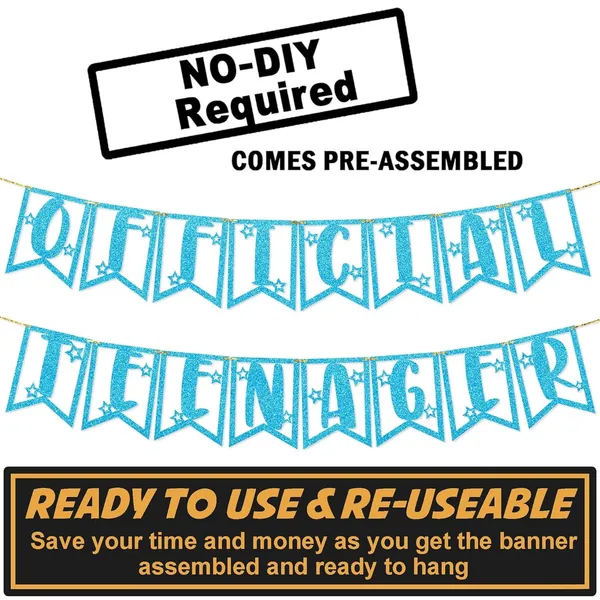 Blue_13Th_Birthday_Decorations_-_Official_Teenager_Glitter_Banner_|_Blue_Glitter_Bunting_For_Girls_&_Boys_|_13Th_Birthday_Party_Supplies_|_Pre-Assembled_|_No_Diy_Required