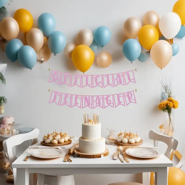 Pink_13Th_Birthday_Decorations_-_Official_Teenager_Glitter_Banner_|_Rose_Pink_Glitter_Bunting_For_Girls_&_Boys_|_13Th_Birthday_Party_Supplies_|_Pre-Assembled_|_No_Diy_Required