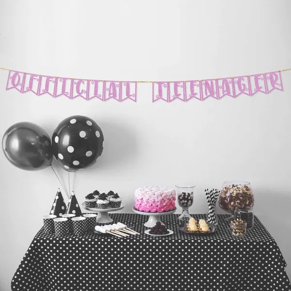 Pink_13Th_Birthday_Decorations_-_Official_Teenager_Glitter_Banner_|_Rose_Pink_Glitter_Bunting_For_Girls_&_Boys_|_13Th_Birthday_Party_Supplies_|_Pre-Assembled_|_No_Diy_Required
