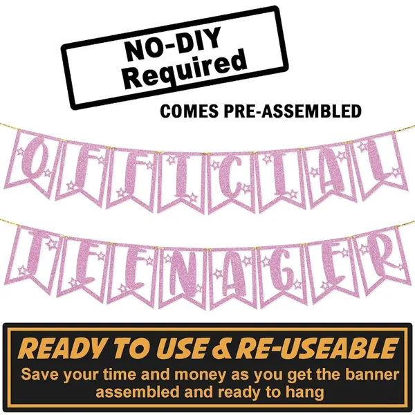 Pink_13Th_Birthday_Decorations_-_Official_Teenager_Glitter_Banner_|_Rose_Pink_Glitter_Bunting_For_Girls_&_Boys_|_13Th_Birthday_Party_Supplies_|_Pre-Assembled_|_No_Diy_Required
