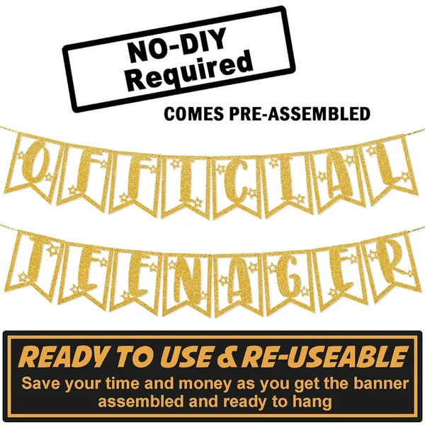 Gold_13Th_Birthday_Decorations_-_Official_Teenager_Glitter_Banner_|_Gold_Glitter_Bunting_For_Girls_&_Boys_|_13Th_Birthday_Party_Supplies_|_Pre-Assembled_|_No_Diy_Required