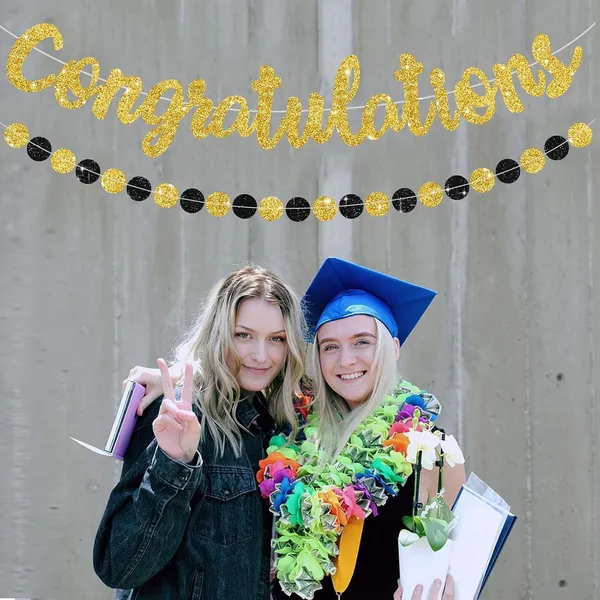 Black_Congratulations_Banner_|_Gold_Glitter_With_Black_&_Gold_Circle_Garland_|_Graduation,_Engagement,_Retirement,_And_Achievement_Party_Decoration_|_Pre-Strung_&_Reusable_Glitter_Garland