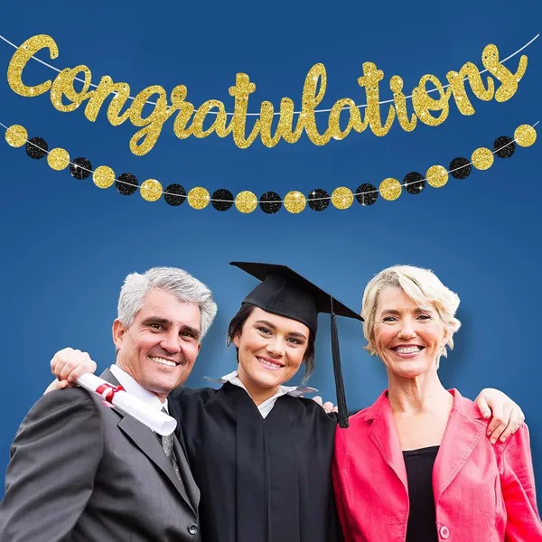 Black_Congratulations_Banner_|_Gold_Glitter_With_Black_&_Gold_Circle_Garland_|_Graduation,_Engagement,_Retirement,_And_Achievement_Party_Decoration_|_Pre-Strung_&_Reusable_Glitter_Garland