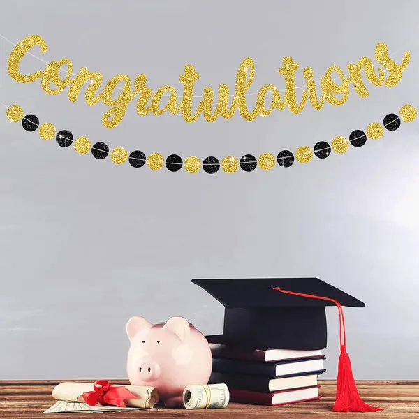 Black_Congratulations_Banner_|_Gold_Glitter_With_Black_&_Gold_Circle_Garland_|_Graduation,_Engagement,_Retirement,_And_Achievement_Party_Decoration_|_Pre-Strung_&_Reusable_Glitter_Garland