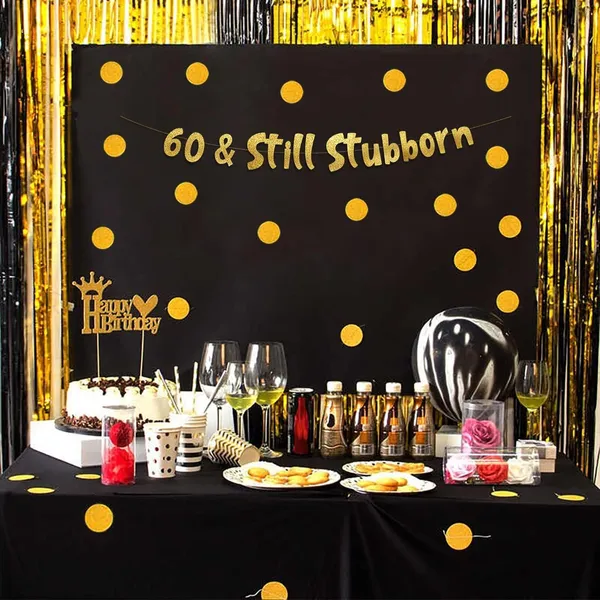 Gold_Triflearte®_60_&_Still_Stubborn_Banner_|_Funny_60Th_Birthday_Party_Decoration_|_Gold_Glitter_Garland_For_Men_&_Women_|_Milestone_Birthday_Supplies