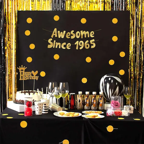 Gold_Triflearte®_Awesome_Since_1965_Banner_|_Gold_Glitter_Birthday_Decoration_|_Milestone_Party_Garland_For_60Th_Birthday,_Anniversary_&_Celebrations_|_Pre-Strung_Party_Supplies
