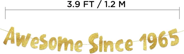 Gold_Triflearte®_Awesome_Since_1965_Banner_|_Gold_Glitter_Birthday_Decoration_|_Milestone_Party_Garland_For_60Th_Birthday,_Anniversary_&_Celebrations_|_Pre-Strung_Party_Supplies