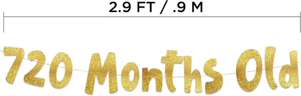 Gold_720_Months_Old_Banner_|_Funny_60Th_Birthday_Party_Decoration_|_Gold_Glitter_Garland_|_Pre-Assembled_Birthday_Banner_For_Men_&_Women_|_Milestone_Party_Supplies